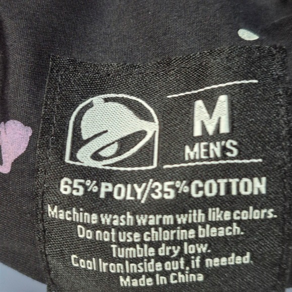 Taco Bell black button down employee graphic shirt short sleeve men's medium - Picture 9 of 9